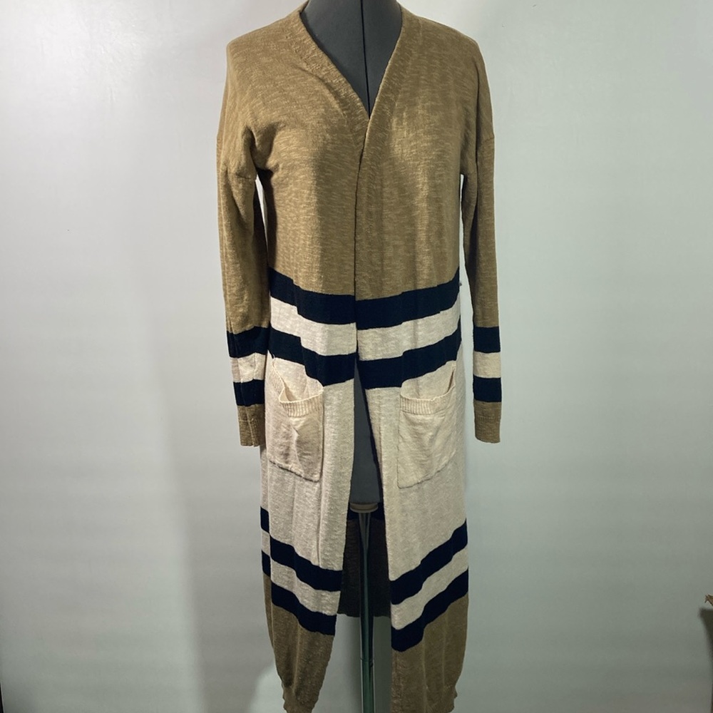 L love Sweater Women Size S Long Length Open Front